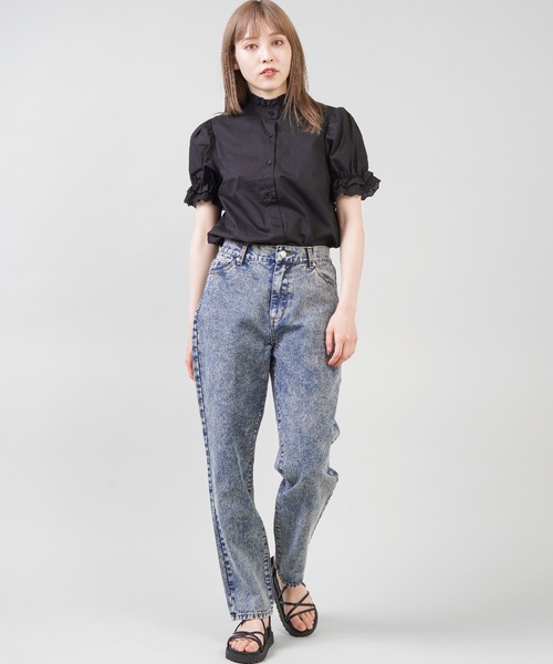 SPINNS(スピンズ)の「ハイネックフリルギャザーレースブラウス(シャツ/ブラウス・レディース・ホワイト/ブラック/ミント・ONESIZE)」の6枚目の写真