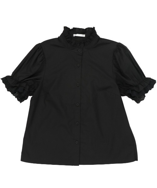 SPINNS(スピンズ)の「ハイネックフリルギャザーレースブラウス(シャツ/ブラウス・レディース・ホワイト/ブラック/ミント・ONESIZE)」の10枚目の写真