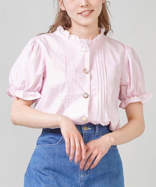 SPINNS(スピンズ)の「ハイネックフリルギャザーレースブラウス(シャツ/ブラウス・レディース・ホワイト/ブラック/ミント・ONESIZE)」の20枚目の写真