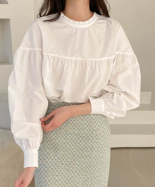 DAY CLOSET(デイ クローゼット)の「レディース リバーシブルで使える2WAYビッグカラーフリルブラウス(シャツ/ブラウス・レディース・ラベンダー/ホワイト・ONE SIZE)」の5枚目の写真