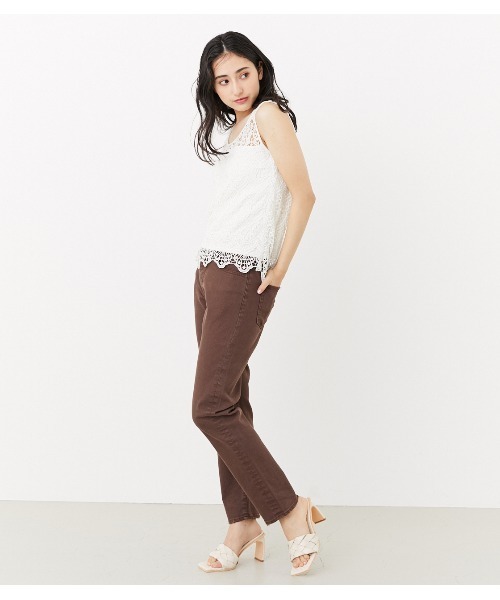 rienda（リエンダ）の「ストレートカラーデニムパンツ（デニムパンツ・レディース・ホワイト/ブラウン・24inch/25inch/26inch）」の16枚目の写真