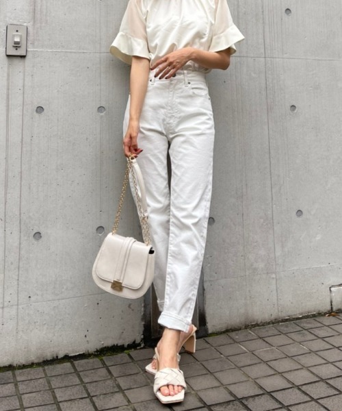 rienda（リエンダ）の「ストレートカラーデニムパンツ（デニムパンツ・レディース・ホワイト/ブラウン・24inch/25inch/26inch）」の21枚目の写真