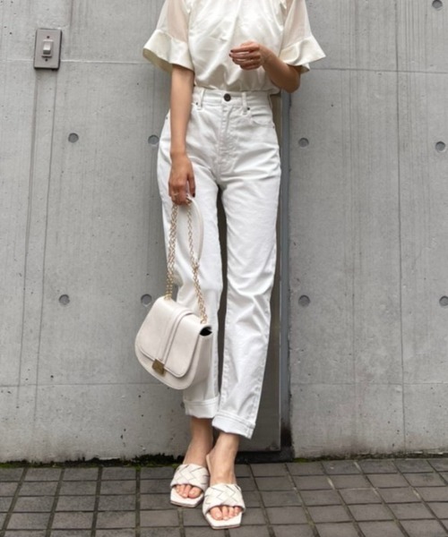 rienda（リエンダ）の「ストレートカラーデニムパンツ（デニムパンツ・レディース・ホワイト/ブラウン・24inch/25inch/26inch）」の18枚目の写真