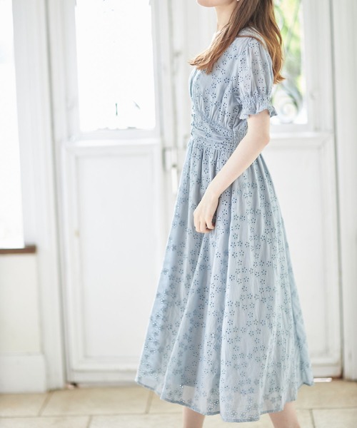 ワンピース ワンピース ドレス Toccoキャンディースリーブフラワーカットワークレースワンピース ワンピース Tocco Closet トッコ クローゼット のファッション