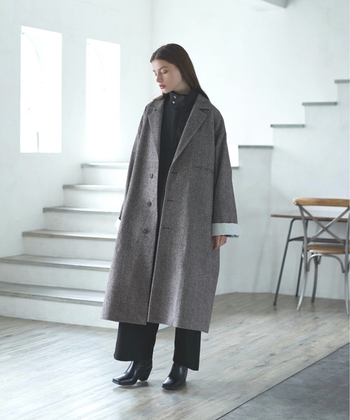DOOPZ（ドープス）の「Roll up sleeve oversized chester coat-ロールアップスリーブオーバーサイズチェスターコート（チェスターコート・メンズ・ブラック/ブラウン・SMALL/MEDIUM/LARGE）」の20枚目の写真
