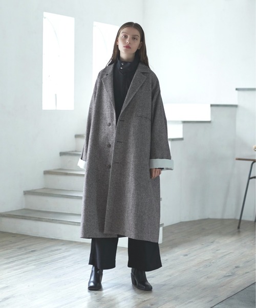 DOOPZ（ドープス）の「Roll up sleeve oversized chester coat-ロールアップスリーブオーバーサイズチェスターコート（チェスターコート・メンズ・ブラック/ブラウン・SMALL/MEDIUM/LARGE）」の18枚目の写真