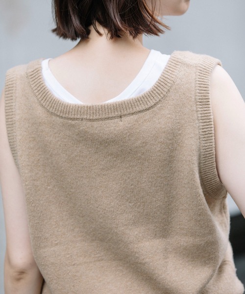 Munich(ミューニック)の「【2枚SET】エキストラファインメリノウールジャージー アンサンブルニット(ニット/セーター・レディース・ブラック/ベージュ/ブラウン系その他/ベージュ×ブラック・FREE)」の8枚目の写真