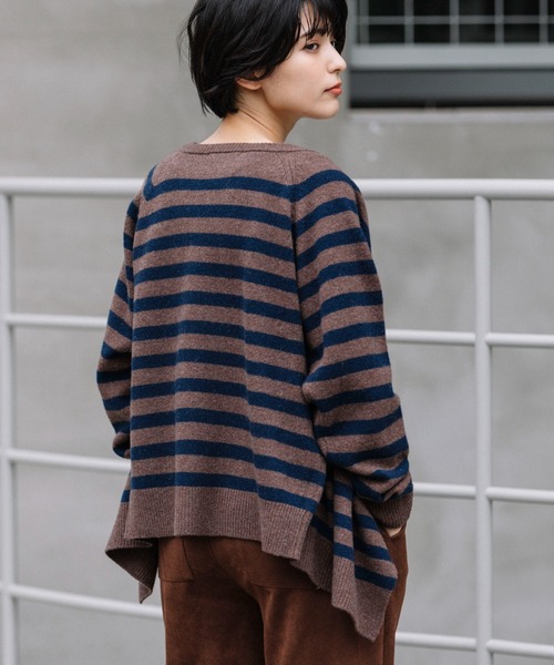 Munich(ミューニック)の「【2枚SET】エキストラファインメリノウールジャージー アンサンブルニット(ニット/セーター・レディース・ブラック/ベージュ/ブラウン系その他/ベージュ×ブラック・FREE)」の9枚目の写真