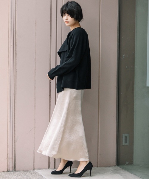 Munich(ミューニック)の「【2枚SET】エキストラファインメリノウールジャージー アンサンブルニット(ニット/セーター・レディース・ブラック/ベージュ/ブラウン系その他/ベージュ×ブラック・FREE)」の10枚目の写真