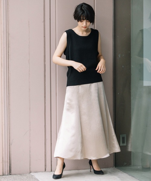 Munich(ミューニック)の「【2枚SET】エキストラファインメリノウールジャージー アンサンブルニット(ニット/セーター・レディース・ブラック/ベージュ/ブラウン系その他/ベージュ×ブラック・FREE)」の18枚目の写真