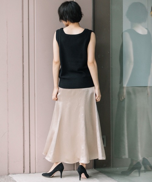 Munich(ミューニック)の「【2枚SET】エキストラファインメリノウールジャージー アンサンブルニット(ニット/セーター・レディース・ブラック/ベージュ/ブラウン系その他/ベージュ×ブラック・FREE)」の11枚目の写真