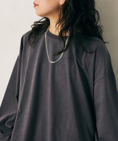 JOURNAL STANDARD relume（ジャーナルスタンダード　レリューム）の「レイヤード6分袖Tシャツ[無地T/オーバーサイズ][ユニセックス対応]（Tシャツ/カットソー・メンズ・ホワイト/グレー/ベージュ・S/M/L）」の3枚目の写真