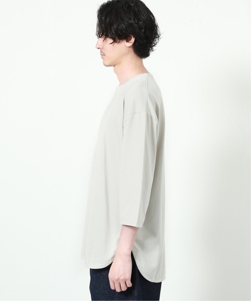 JOURNAL STANDARD relume（ジャーナルスタンダード　レリューム）の「レイヤード6分袖Tシャツ[無地T/オーバーサイズ][ユニセックス対応]（Tシャツ/カットソー・メンズ・ホワイト/グレー/ベージュ・S/M/L）」の4枚目の写真