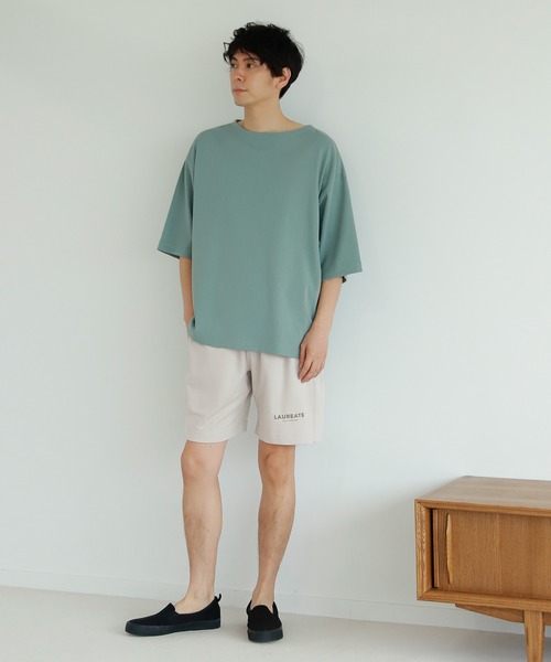 LAKOLE（ラコレ）の「プリントスウェットショーツ / 214818（スウェットパンツ・メンズ・アイボリー/ブラック/サックスブルー・MEDIUM/LARGE）」の4枚目の写真