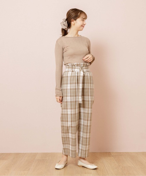 flower(フラワー)の「ムードチェックパンツ(その他パンツ・レディース・ベージュ/ブラウン・FREE)」の21枚目の写真