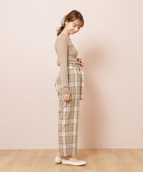 flower(フラワー)の「ムードチェックパンツ(その他パンツ・レディース・ベージュ/ブラウン・FREE)」の8枚目の写真