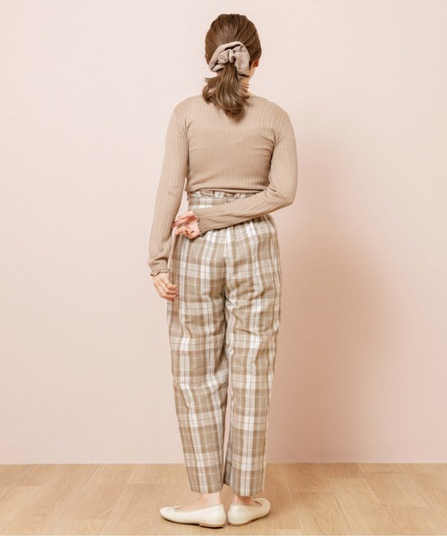 flower(フラワー)の「ムードチェックパンツ(その他パンツ・レディース・ベージュ/ブラウン・FREE)」の3枚目の写真