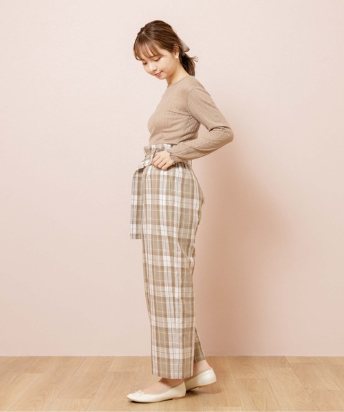 flower(フラワー)の「ムードチェックパンツ(その他パンツ・レディース・ベージュ/ブラウン・FREE)」の11枚目の写真