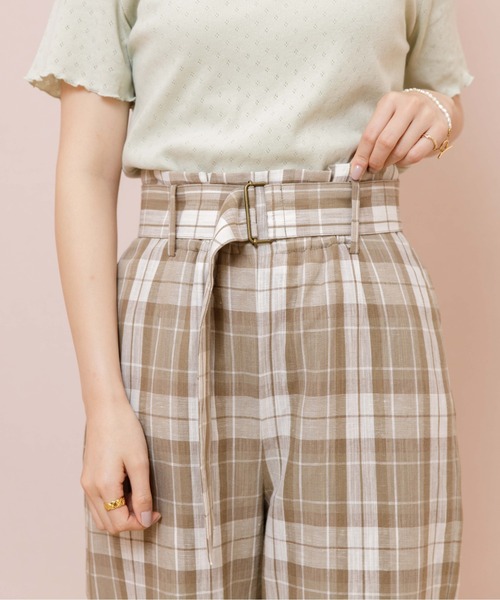 flower(フラワー)の「ムードチェックパンツ(その他パンツ・レディース・ベージュ/ブラウン・FREE)」の12枚目の写真