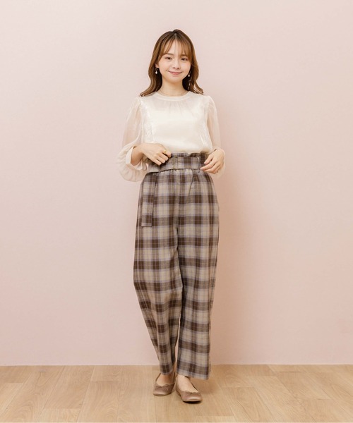 flower(フラワー)の「ムードチェックパンツ(その他パンツ・レディース・ベージュ/ブラウン・FREE)」の15枚目の写真