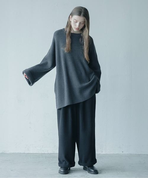 Utusiyo（ウツシヨ）の「knit  乙姫（ニット/セーター・メンズ・ホワイト/チャコールグレー・FREE）」の3枚目の写真
