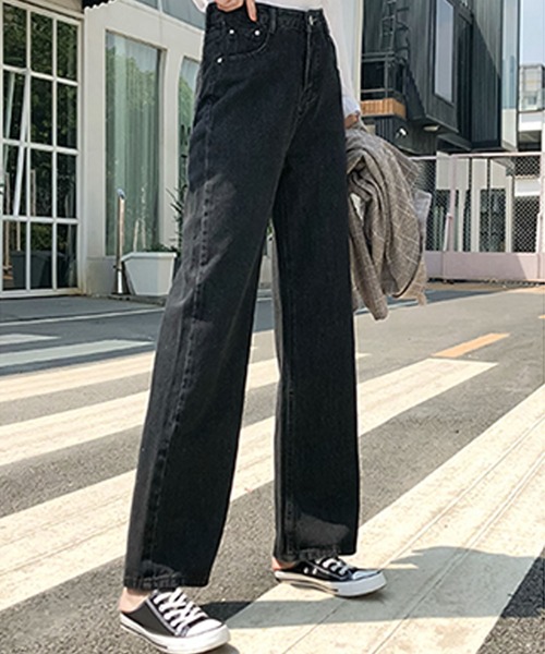 Bifrost(ビフレスト)の「ハイウエストストレートデニム(デニムパンツ・レディース・グレー/ライトブルー/ダークブルー・M/L/XL/S)」の11枚目の写真