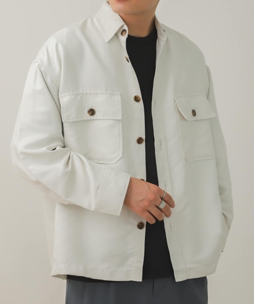 SENSE OF PLACE by URBAN RESEARCH(センスオブプレイスバイアーバンリサーチ)の「エコスエードルーズシャツ(シャツ/ブラウス・メンズ・ダークブラウン/ベージュ/ブルー/アイボリー・LARGE/MEDIUM)」の6枚目の写真