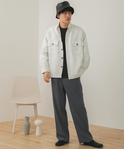 SENSE OF PLACE by URBAN RESEARCH(センスオブプレイスバイアーバンリサーチ)の「エコスエードルーズシャツ(シャツ/ブラウス・メンズ・ダークブラウン/ベージュ/ブルー/アイボリー・LARGE/MEDIUM)」の9枚目の写真