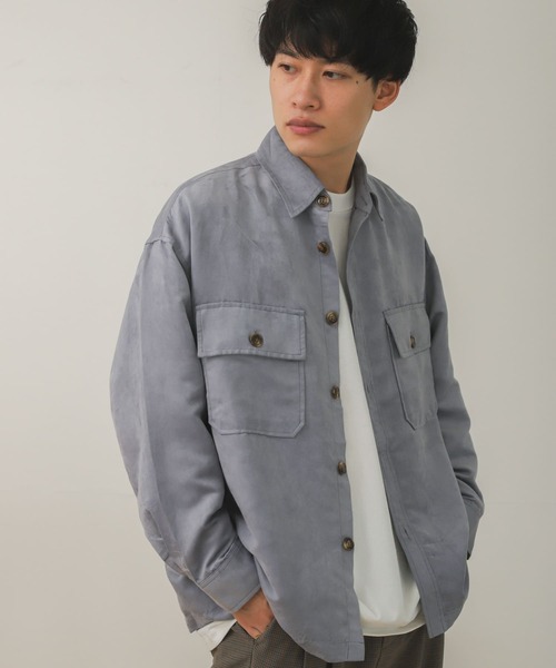 SENSE OF PLACE by URBAN RESEARCH(センスオブプレイスバイアーバンリサーチ)の「エコスエードルーズシャツ(シャツ/ブラウス・メンズ・ダークブラウン/ベージュ/ブルー/アイボリー・LARGE/MEDIUM)」の13枚目の写真