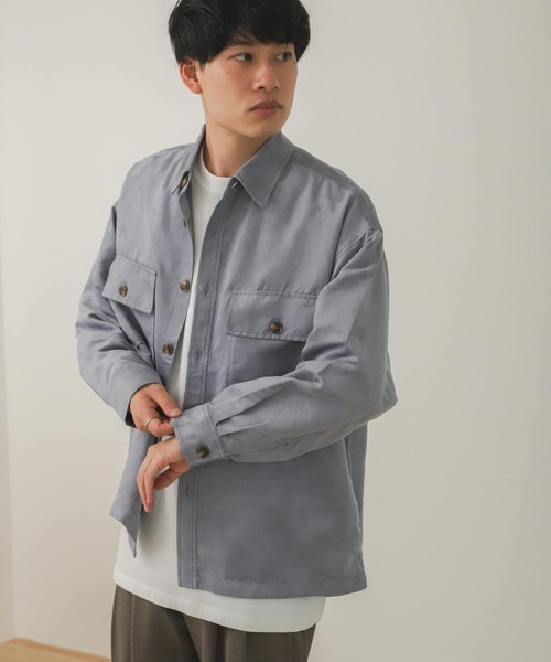 SENSE OF PLACE by URBAN RESEARCH(センスオブプレイスバイアーバンリサーチ)の「エコスエードルーズシャツ(シャツ/ブラウス・メンズ・ダークブラウン/ベージュ/ブルー/アイボリー・LARGE/MEDIUM)」の15枚目の写真