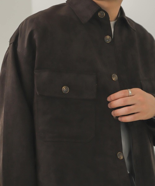 SENSE OF PLACE by URBAN RESEARCH(センスオブプレイスバイアーバンリサーチ)の「エコスエードルーズシャツ(シャツ/ブラウス・メンズ・ダークブラウン/ベージュ/ブルー/アイボリー・LARGE/MEDIUM)」の18枚目の写真