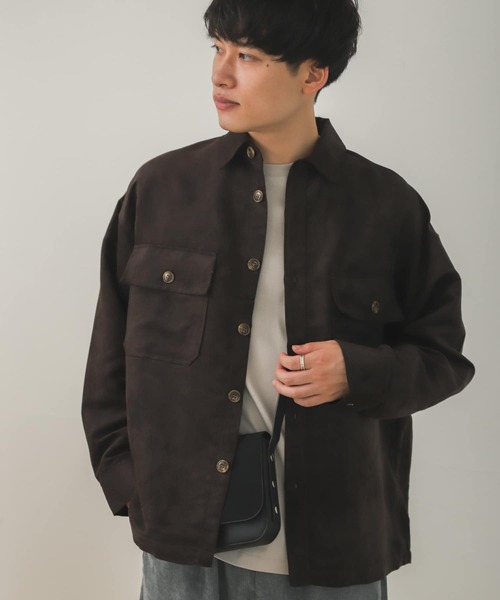 SENSE OF PLACE by URBAN RESEARCH(センスオブプレイスバイアーバンリサーチ)の「エコスエードルーズシャツ(シャツ/ブラウス・メンズ・ダークブラウン/ベージュ/ブルー/アイボリー・LARGE/MEDIUM)」の19枚目の写真