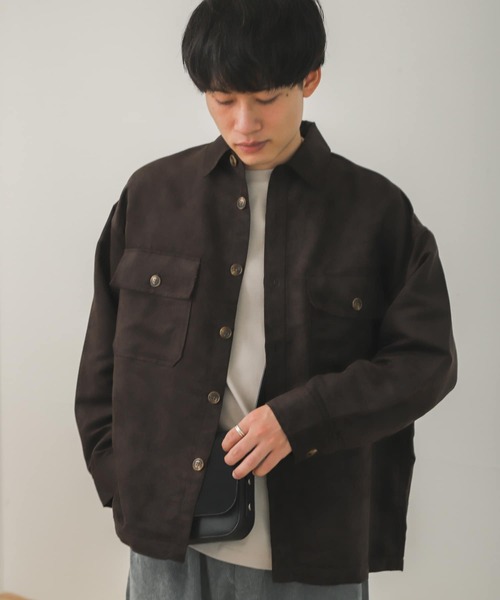 SENSE OF PLACE by URBAN RESEARCH(センスオブプレイスバイアーバンリサーチ)の「エコスエードルーズシャツ(シャツ/ブラウス・メンズ・ダークブラウン/ベージュ/ブルー/アイボリー・LARGE/MEDIUM)」の20枚目の写真