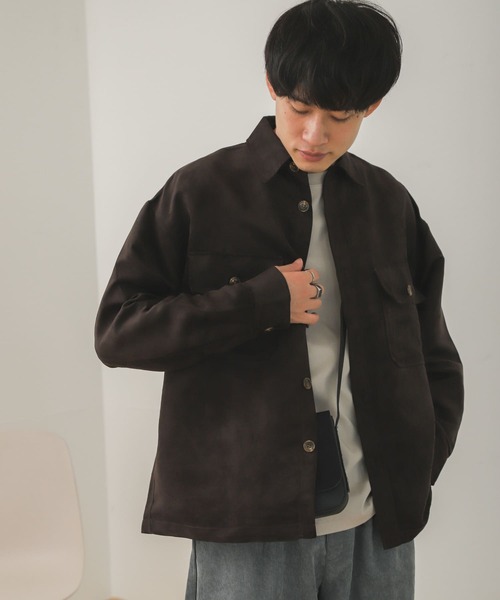 SENSE OF PLACE by URBAN RESEARCH(センスオブプレイスバイアーバンリサーチ)の「エコスエードルーズシャツ(シャツ/ブラウス・メンズ・ダークブラウン/ベージュ/ブルー/アイボリー・LARGE/MEDIUM)」の21枚目の写真