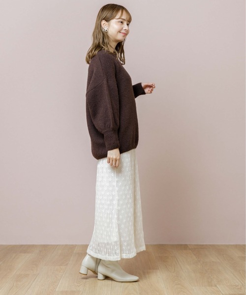 flower(フラワー)の「ルーズリーニットトップ(ニット/セーター・レディース・ブラウン/アイボリー・FREE)」の11枚目の写真