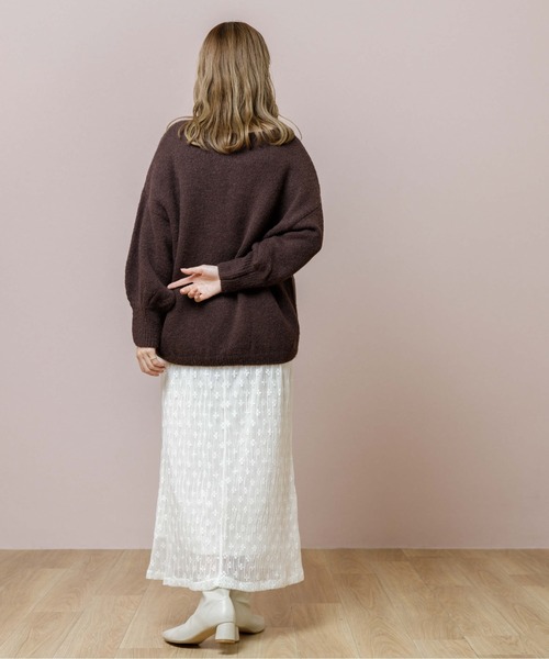 ニット セーター フラワー ルーズニット レディース RAGEBLUE ニット セーター 「UNISEX」boucle flower motif loose
