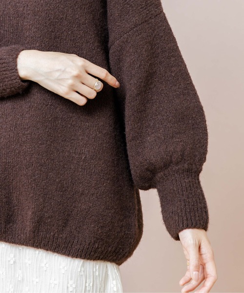 flower(フラワー)の「ルーズリーニットトップ(ニット/セーター・レディース・ブラウン/アイボリー・FREE)」の10枚目の写真