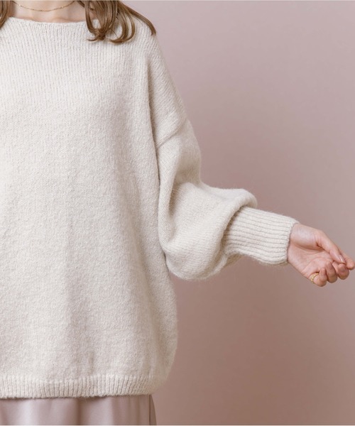 flower(フラワー)の「ルーズリーニットトップ(ニット/セーター・レディース・ブラウン/アイボリー・FREE)」の7枚目の写真