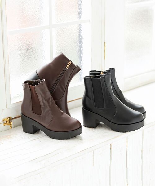 MAJESTIC LEGON(マジェスティックレゴン)の「サイドゴアボリュームブーツ(ブーツ・レディース・ブラック/ブラウン・SMALL/MEDIUM/LARGE/X-LARGE)」の8枚目の写真