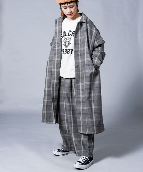 folka（フォルカ）の「【folka（フォルカ）】チェックサーカスパンツ（その他パンツ・レディース・ネイビー/グレー/ブラウン・M/L）」の2枚目の写真