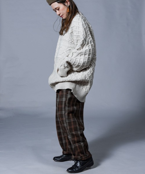 folka（フォルカ）の「【folka（フォルカ）】チェックサーカスパンツ（その他パンツ・レディース・ネイビー/グレー/ブラウン・M/L）」の14枚目の写真