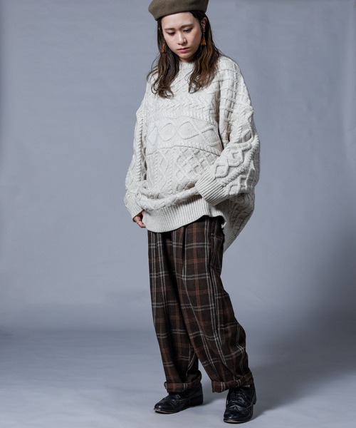 folka（フォルカ）の「【folka（フォルカ）】チェックサーカスパンツ（その他パンツ・レディース・ネイビー/グレー/ブラウン・M/L）」の15枚目の写真