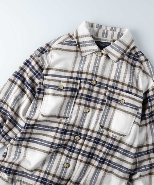 HONEYSUCKLE ROSE（ハニーサックルローズ）の「【HONEYSUCKLE ROSE】ネルチェックＣＰＯシャツ（シャツ/ブラウス・レディース・ライトブラウン/ホワイト×カーキブラウン/ライトベージュ・M/L）」の17枚目の写真