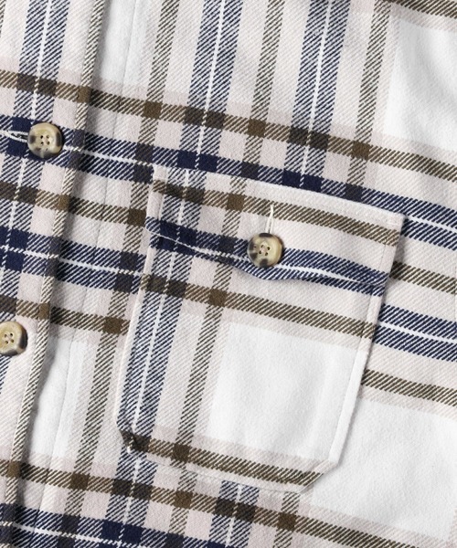 HONEYSUCKLE ROSE（ハニーサックルローズ）の「【HONEYSUCKLE ROSE】ネルチェックＣＰＯシャツ（シャツ/ブラウス・レディース・ライトブラウン/ホワイト×カーキブラウン/ライトベージュ・M/L）」の20枚目の写真