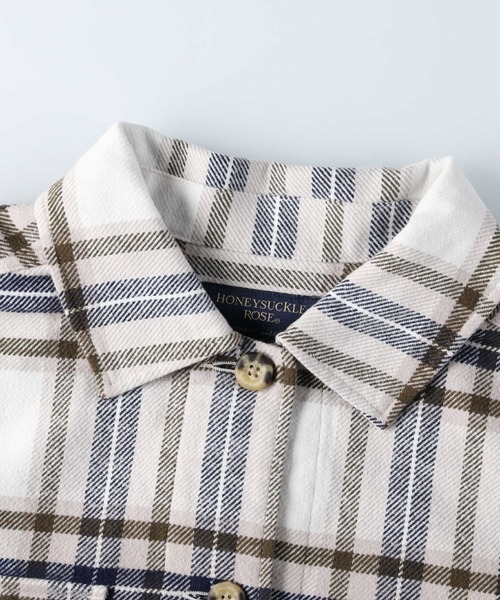 HONEYSUCKLE ROSE（ハニーサックルローズ）の「【HONEYSUCKLE ROSE】ネルチェックＣＰＯシャツ（シャツ/ブラウス・レディース・ライトブラウン/ホワイト×カーキブラウン/ライトベージュ・M/L）」の21枚目の写真