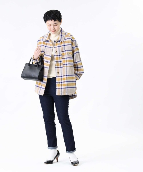 HONEYSUCKLE ROSE（ハニーサックルローズ）の「【HONEYSUCKLE ROSE】ネルチェックＣＰＯシャツ（シャツ/ブラウス・レディース・ライトブラウン/ホワイト×カーキブラウン/ライトベージュ・M/L）」の13枚目の写真