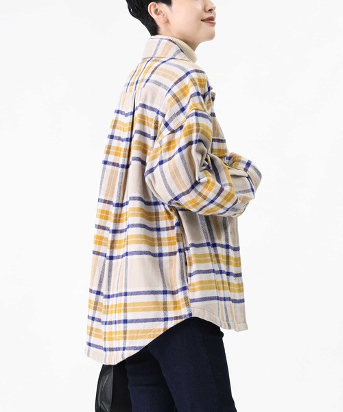 HONEYSUCKLE ROSE（ハニーサックルローズ）の「【HONEYSUCKLE ROSE】ネルチェックＣＰＯシャツ（シャツ/ブラウス・レディース・ライトブラウン/ホワイト×カーキブラウン/ライトベージュ・M/L）」の16枚目の写真