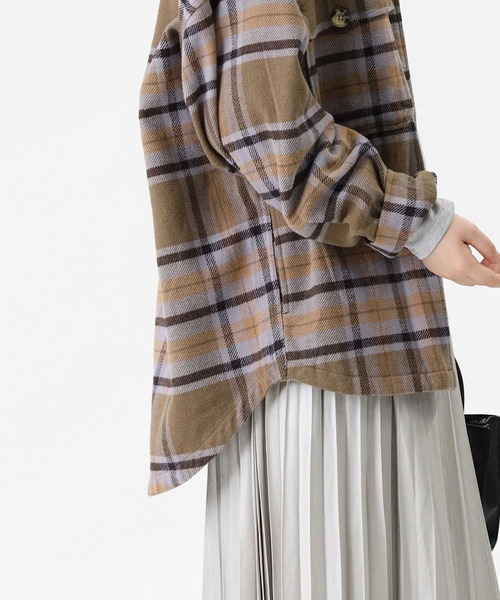 HONEYSUCKLE ROSE（ハニーサックルローズ）の「【HONEYSUCKLE ROSE】ネルチェックＣＰＯシャツ（シャツ/ブラウス・レディース・ライトブラウン/ホワイト×カーキブラウン/ライトベージュ・M/L）」の10枚目の写真