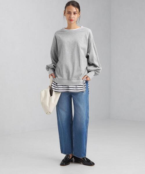 OUTERSUNSET（アウターサンセット）の「【別注】＜OUTERSUNSET life × green label relaxing＞ボリューム スリーブ プルオーバー カットソー（Tシャツ/カットソー・レディース・グレー/オフホワイト・FREE）」の8枚目の写真