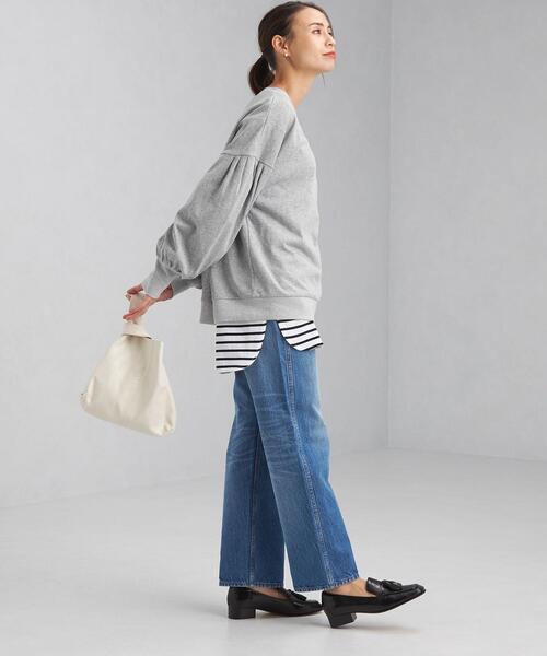 OUTERSUNSET（アウターサンセット）の「【別注】＜OUTERSUNSET life × green label relaxing＞ボリューム スリーブ プルオーバー カットソー（Tシャツ/カットソー・レディース・グレー/オフホワイト・FREE）」の6枚目の写真